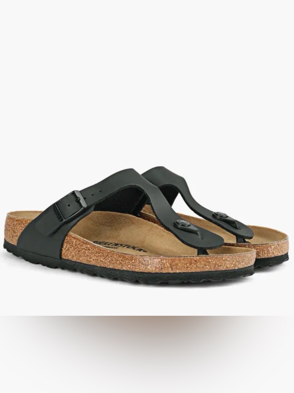Birkenstock Gizeh Unisex Black Sandals with Contoured Footbed